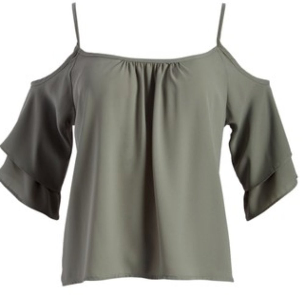 Sage Strappy Cold shoulder TOp